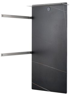 Полотенцесушитель электрический Wonzon & Woghand Stuttgart WW-A504-BR 43x80 см с каменной плитой чёрный мрамор/брашированный никель